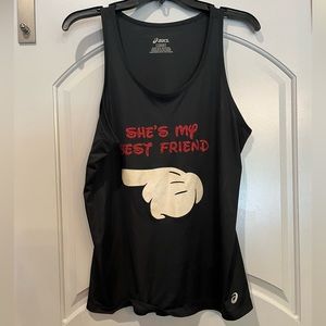 ASICS custom made Disney glittery“she’s my best friend” athletic tank. GUC!